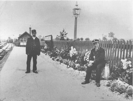 Station master Bowden and signalman Cook